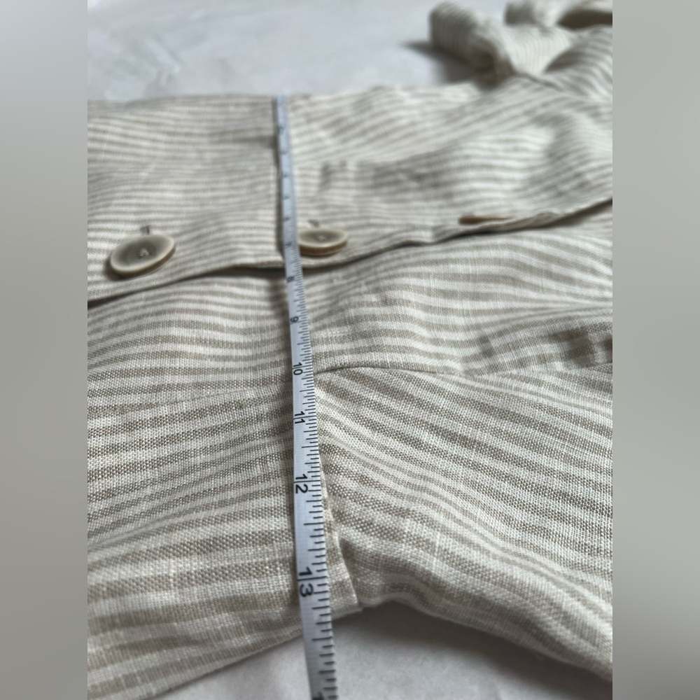 AU8/US4 Shona Joy Short Sleeve Linen Mini Dress Beige Striped REVOLVE $360 - Picture 7 of 9